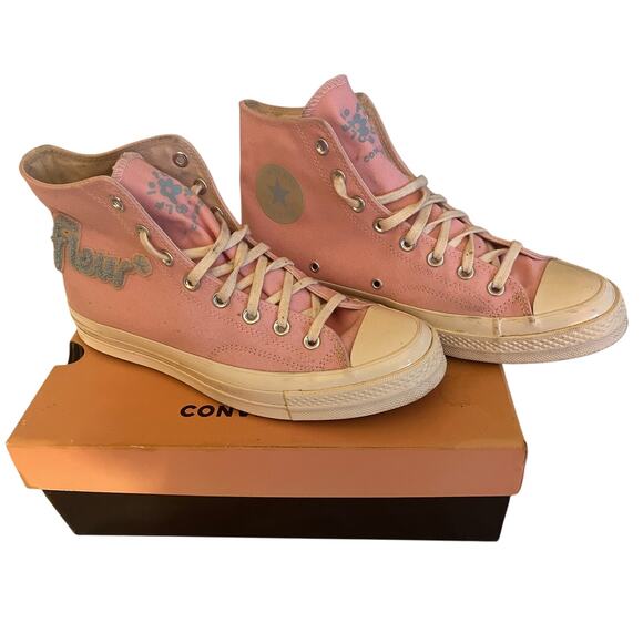 Converse Chuck 70 Hi x Golf Le Fleur Tyler The Creator Pink Chenille Unisex 9/11 - Picture 1 of 16